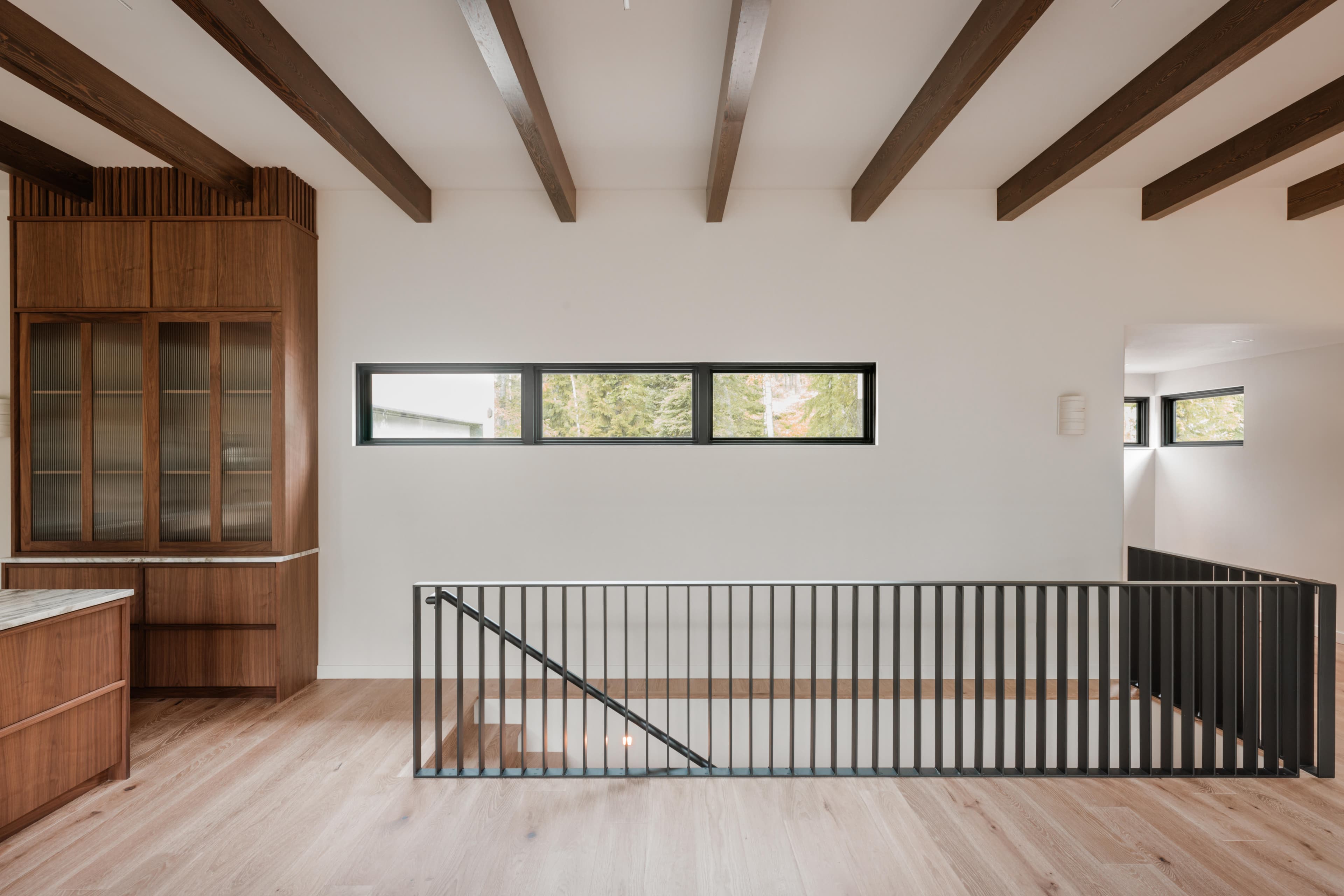 Interior stair railing fabricated by Danford Welding